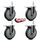 Service Caster 6 Inch Thermoplastic  Rubber Swivel 58 Inch Threaded Stem Caster Set with Total Lock Brake SCC-TSTTL20S614-TPRB-58212-4 - alternate 4